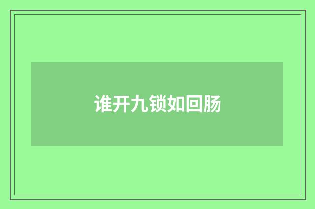谁开九锁如回肠