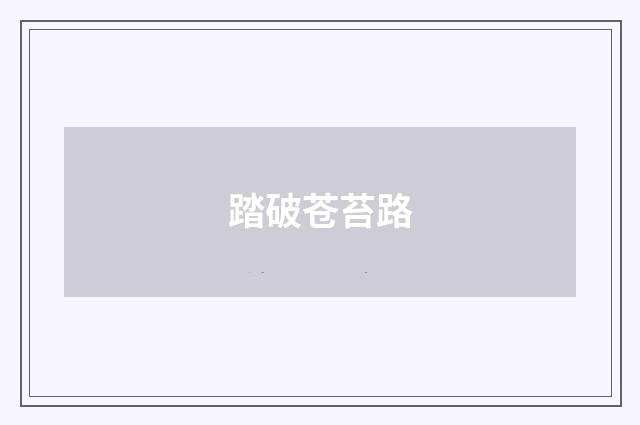 踏破苍苔路