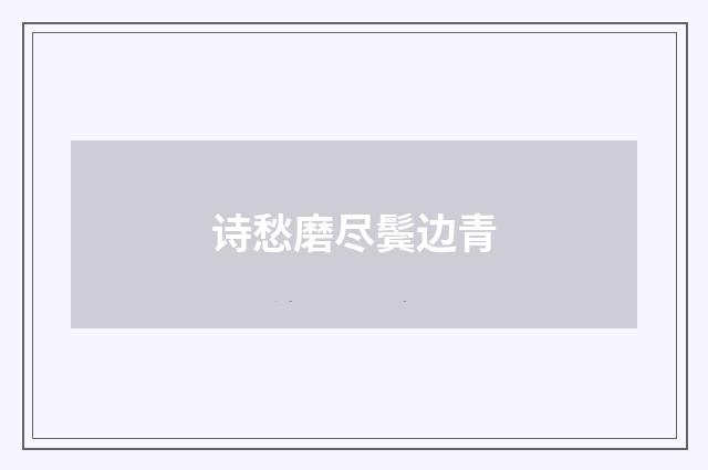 诗愁磨尽鬓边青