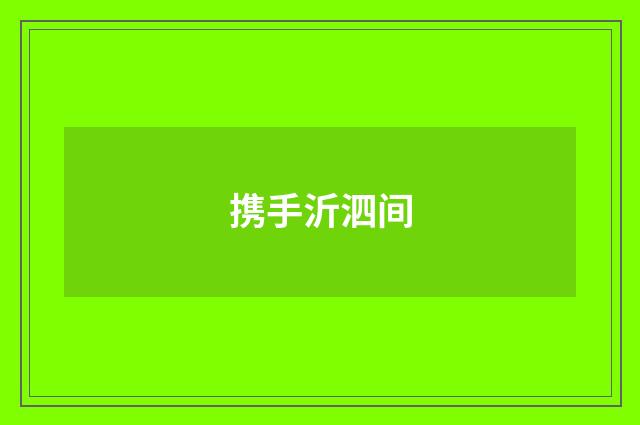 携手沂泗间