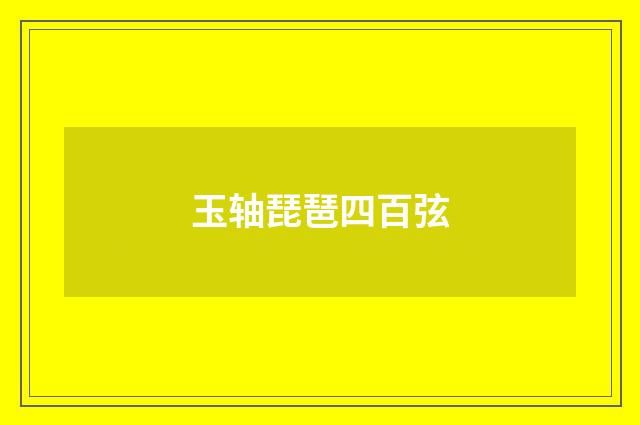 玉轴琵琶四百弦