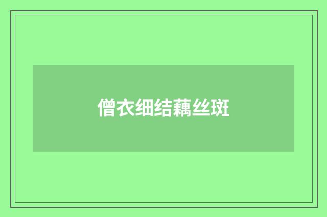 僧衣细结藕丝斑