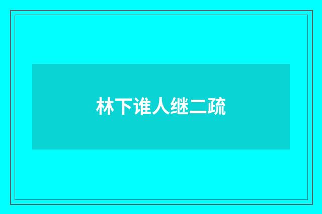 林下谁人继二疏