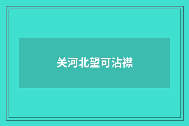 关河北望可沾襟