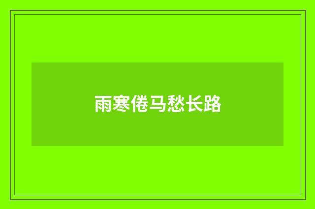 雨寒倦马愁长路