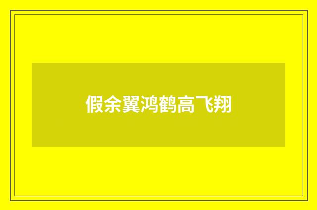 假余翼鸿鹤高飞翔