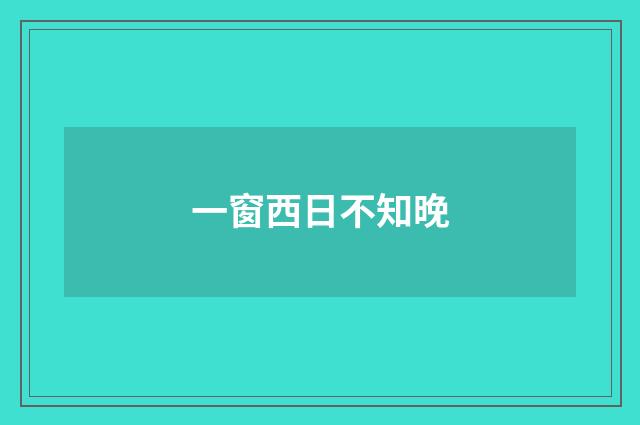一窗西日不知晚