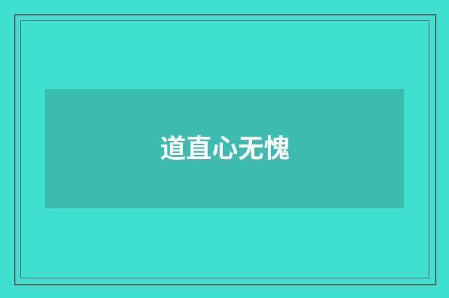 道直心无愧