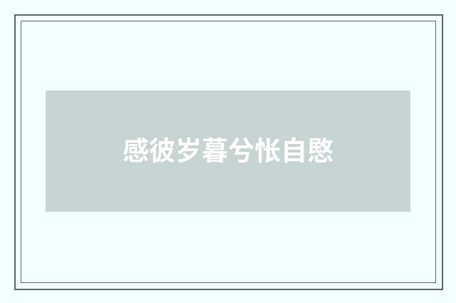感彼岁暮兮怅自愍