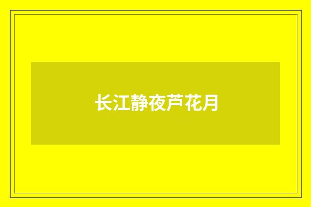 长江静夜芦花月