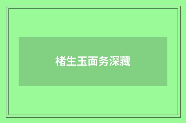 楮生玉面务深藏