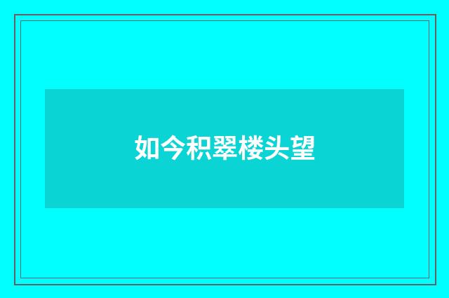 如今积翠楼头望
