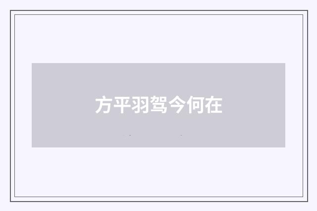 方平羽驾今何在