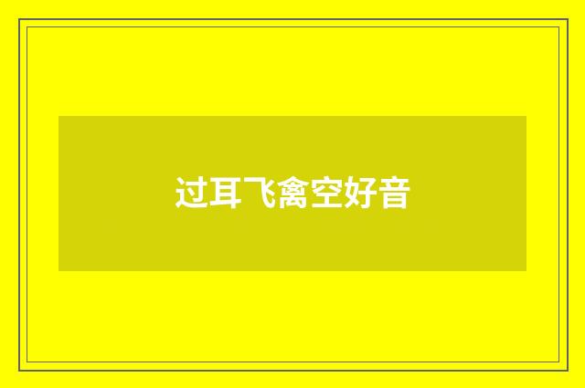 过耳飞禽空好音