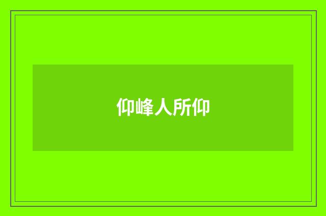 仰峰人所仰