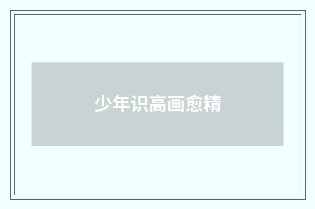 少年识高画愈精