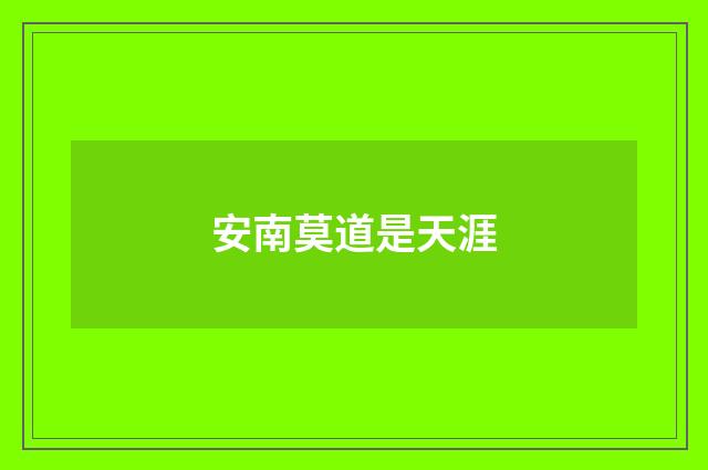 安南莫道是天涯