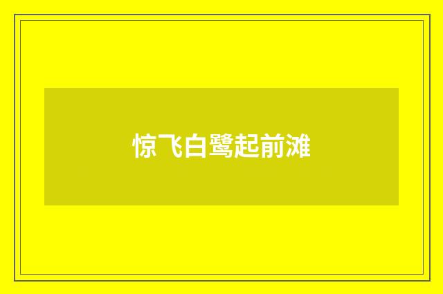 惊飞白鹭起前滩