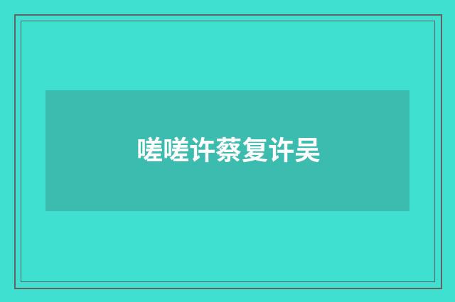 嗟嗟许蔡复许吴