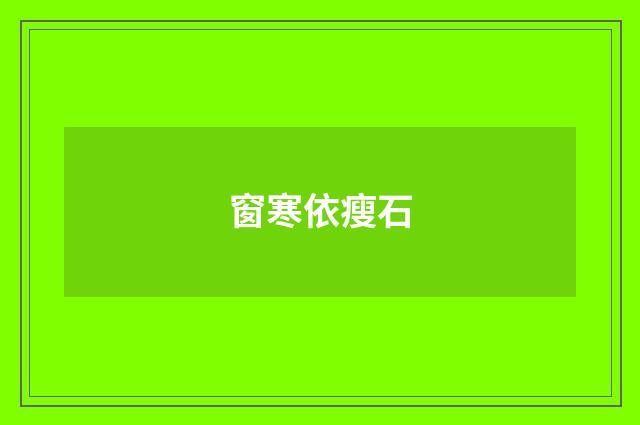 窗寒依瘦石