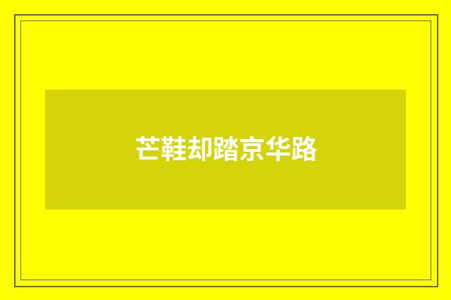 芒鞋却踏京华路