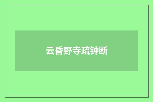 云昏野寺疏钟断