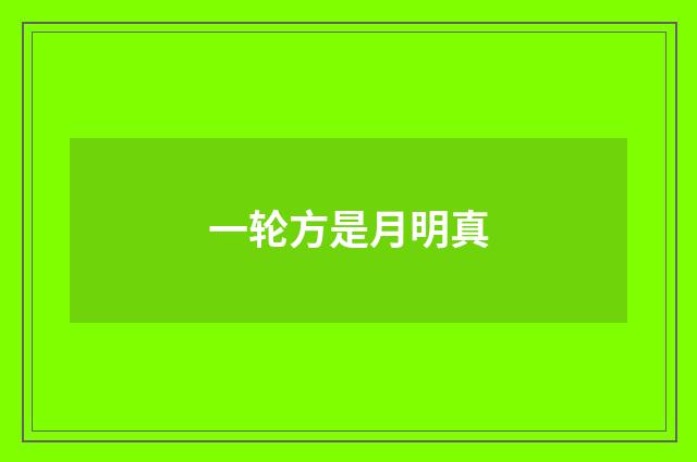 一轮方是月明真