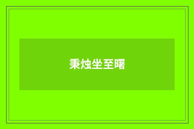 秉烛坐至曙