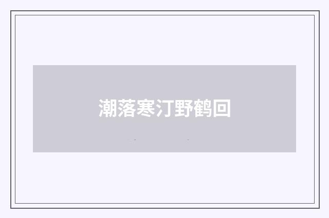 潮落寒汀野鹤回