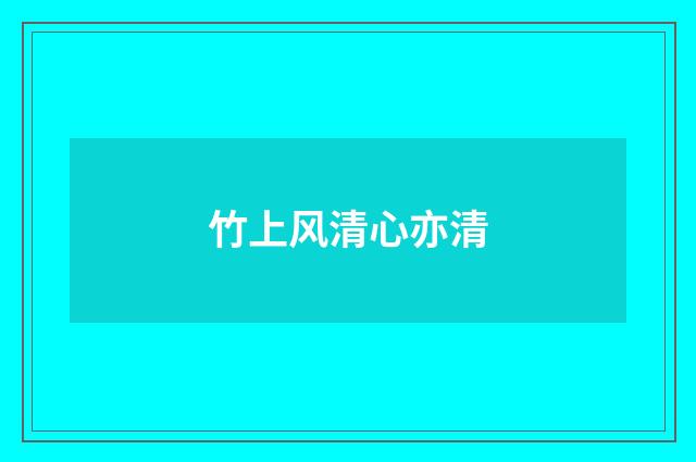 竹上风清心亦清