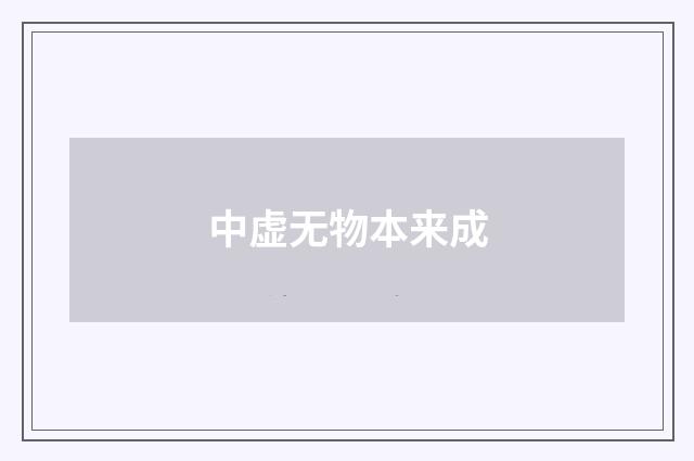 中虚无物本来成