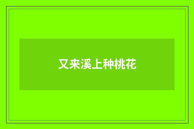 又来溪上种桃花
