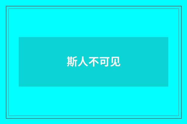 斯人不可见