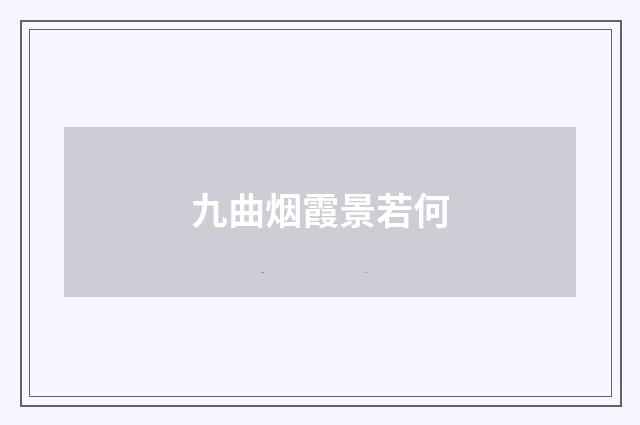 九曲烟霞景若何