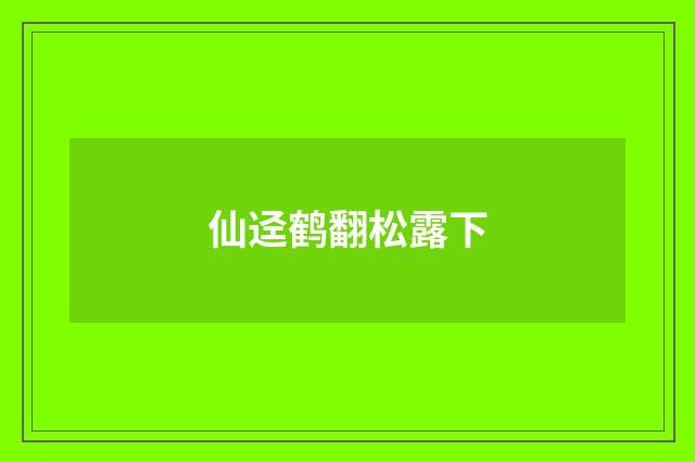 仙迳鹤翻松露下