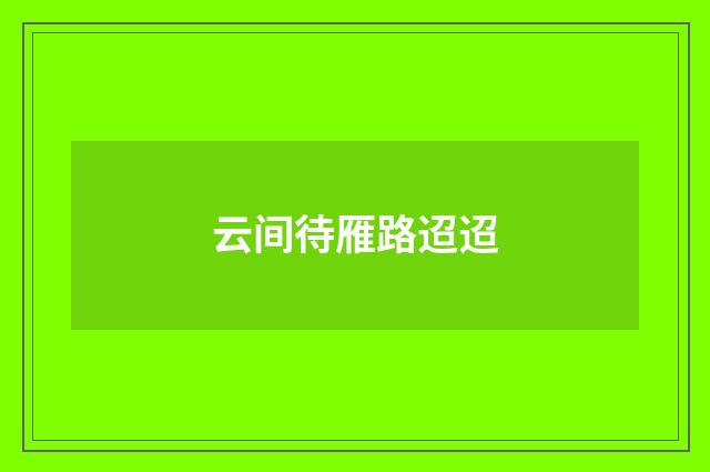 云间待雁路迢迢