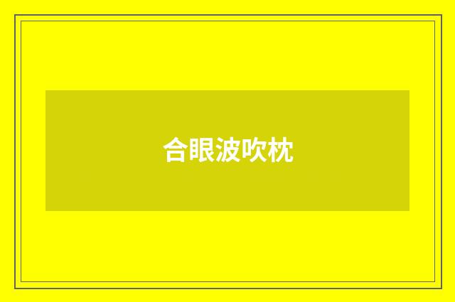 合眼波吹枕