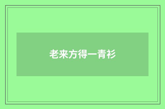 老来方得一青衫