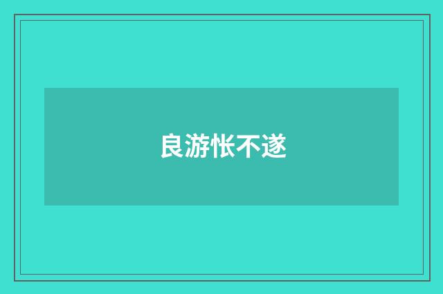 良游怅不遂