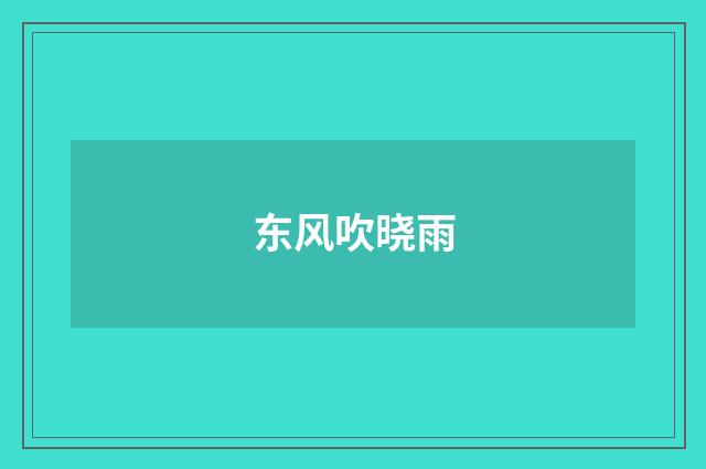 东风吹晓雨