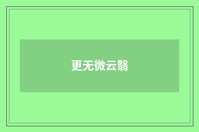 更无微云翳