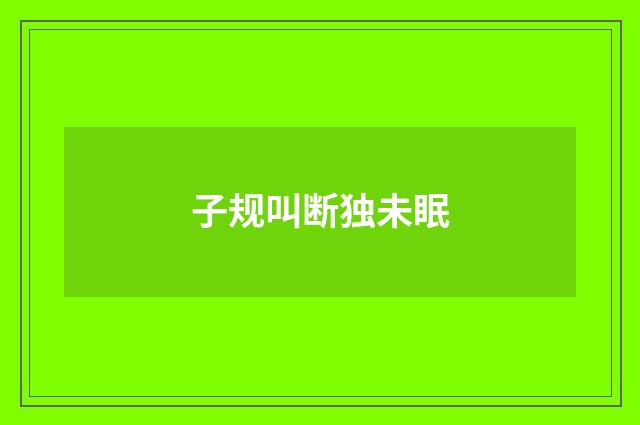 子规叫断独未眠