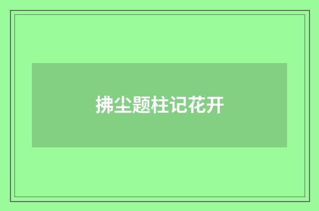 拂尘题柱记花开