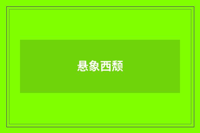 悬象西颓