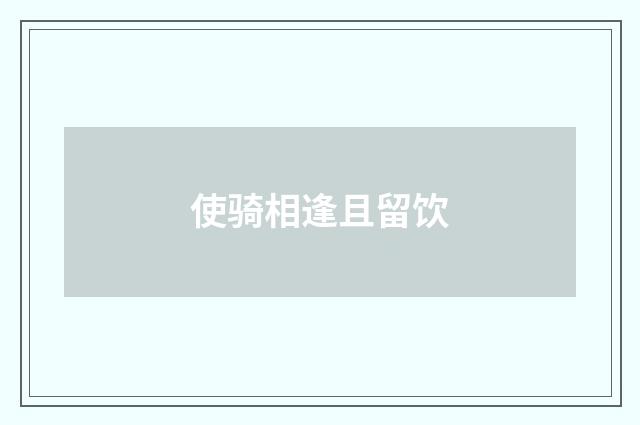 使骑相逢且留饮