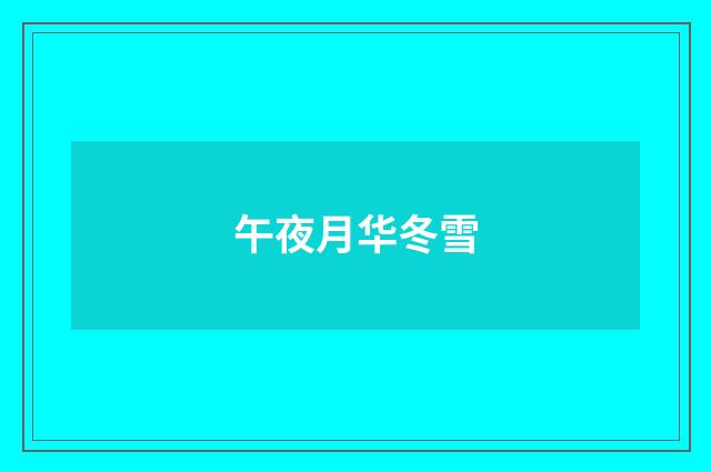 午夜月华冬雪