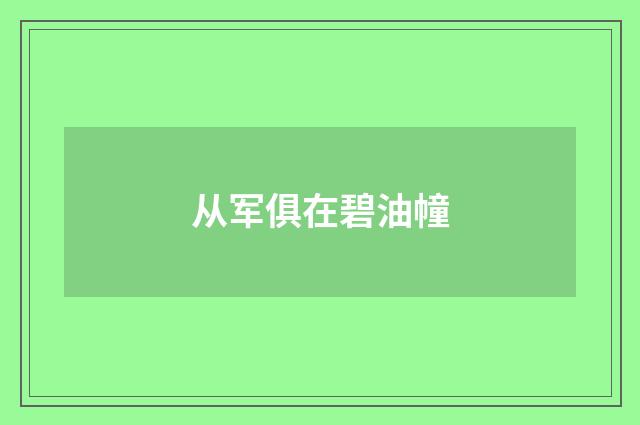 从军俱在碧油幢