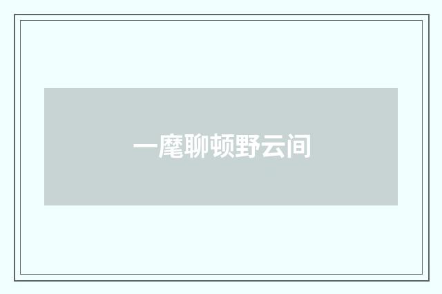 一麾聊顿野云间