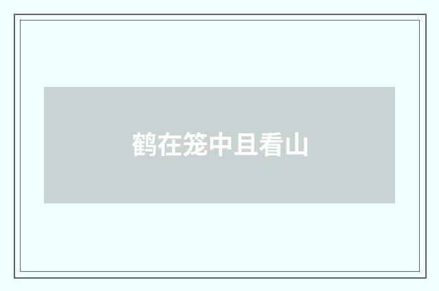 鹤在笼中且看山