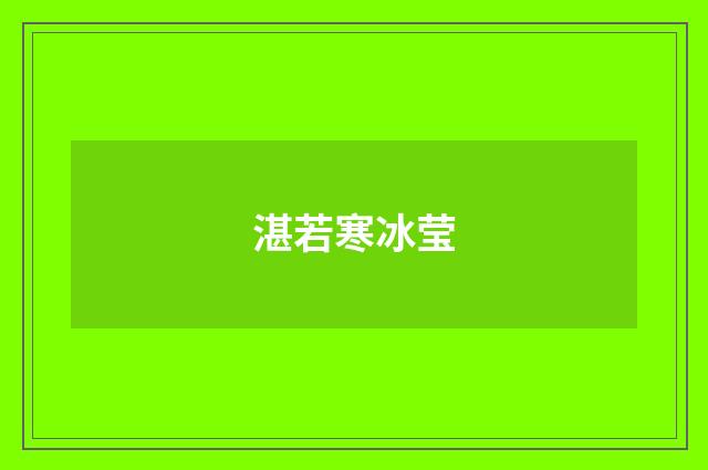 湛若寒冰莹